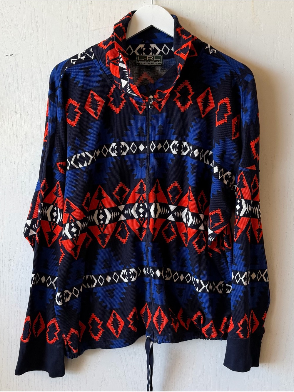 LRL Lauren Ralph Lauren Active 3XL Aztec Southwestern Polo Ribbed Full Zip-Up